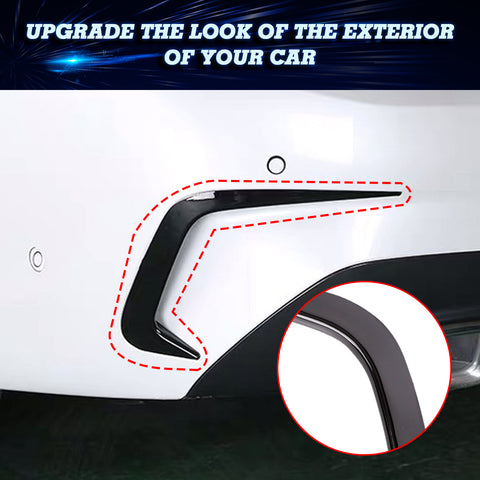 2pcs Exterior Rear Bumper Spoiler Lower Side Air Vent Frame Cover Trim For BMW 3 series G20 2019-2021, Style A-Glossy Black