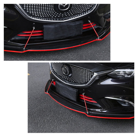Adjustable 6"-9" / 8"-11" / 10"-13" Front Bumper Lip Splitter Diffuser Strut Rod Tie Bars Fit Most Vehicles, Black / Red / Blue / Silver