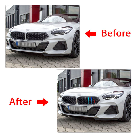3pcs M-performance M-colored Grille Kidney Insert Trims Stripe Cover for BMW G29 Z4 2019-up (13 beam bars)