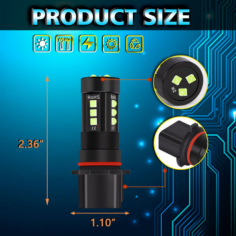 For Chevy Camaro 2010-2015 High Power Blue LED Bulbs Daytime Running Light P13W