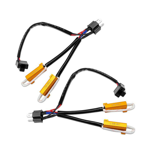 H4 HB2 9003 Load Resistor Adapter Canceler Fix Flashing Flickering Blinking for Fog Light, Error Free No Hyper Flash Warning Decoder Wiring Resistor