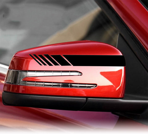 2pcs Black/ Orange/ Blue/ Silver/ Red AMG Style Vinyl Decals Rearview Mirror Stripe Stickers Most Mercedes Benz W204 W212 C Class etc.