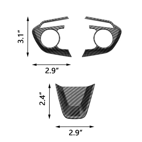 Inner Steering Wheel Cover Trim Kit For Toyota RAV4 2019-2024, Carbon Fiber Texture