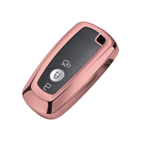 Pink TPU Full Protect Remote Smart Key Fob Cover For Ford Mustang F-150 F-250