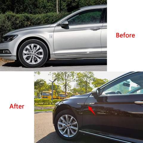 4pcs 3D Chrome R Line Emblem Car Side Wing Fender Decoration Cover Sticker Car Logo Badge Trim for Volkswagen Passat B8 2014 2015 2016 2017 2018 2019