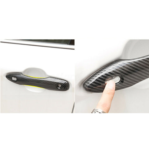 4pcs Carbon Fiber Pattern Car Door Handle Cover Protector Trim for Toyota Camry Corolla Prius Avalon 2016-2019 2022 2023 2024