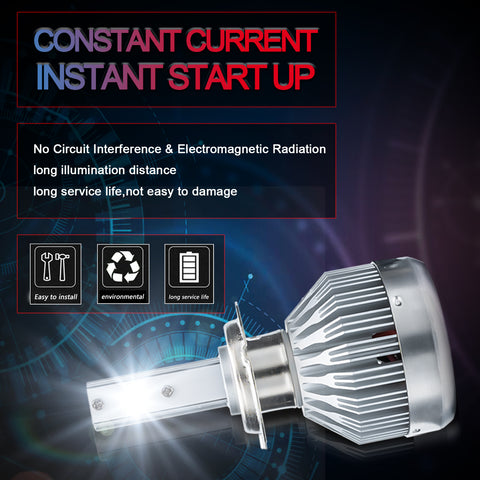 4pcs LED Headlight High Low Beam Bulb White 6000K for Hyundai Elantra GT 2013-2017, Super Bright High Power Full Headlight Package Set