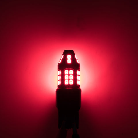 2pcs 1157 / 3157 / 7443 Red 40-SMD LED Flashing Strobe Brake Stop Tail Light Lamp