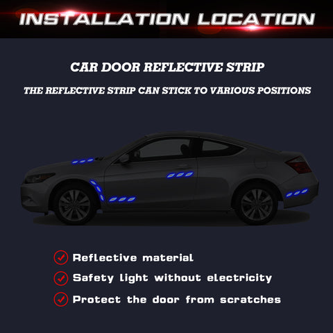 6x White w/ Carbon Fiber Pattern 3D PVC Night Reflect Car Vent Edge Bumper Decal