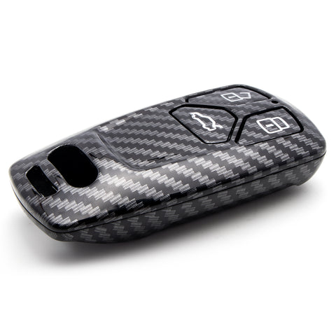 Glossy Carbon Fiber Style Key Fob Cover Keyless Remote Control Key Protective Hard Shell Case for Audi A3 A4 A5 A6 Q5 Q7 TT TTS S4 S5 RS4 RS5 R8