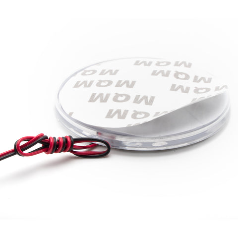 1x Ultra White Color 82mm Truck Hood Emblem - Round LED Illuminated Emblem Background Light Lighting Kit For BMW 3 4 5 6 7 X M Z Series X3 X5 X6