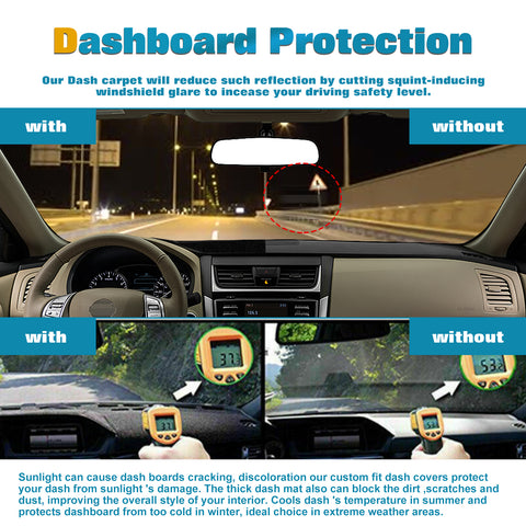 Center Console Dashboard Mat Pre-cut Non-Slip Sunshield Sun Glare Protector Dash Carpet Pad Black Cover Compatible with Nissan Altima 2013-2018