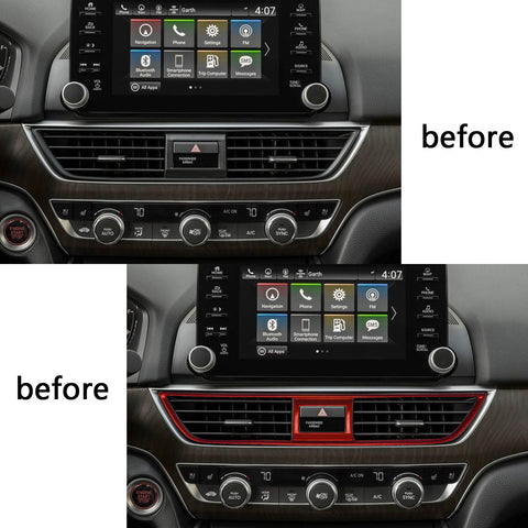 for Honda Accord 2018 2019 Stainless Steel Central Dashboard Air Vent AC Outlet Frame Cover Molding Trim