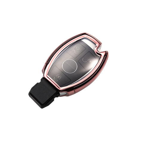 For Mercedes-Benz C E S GLA Full Protect Rose Gold Smart Remote Key Case Cover