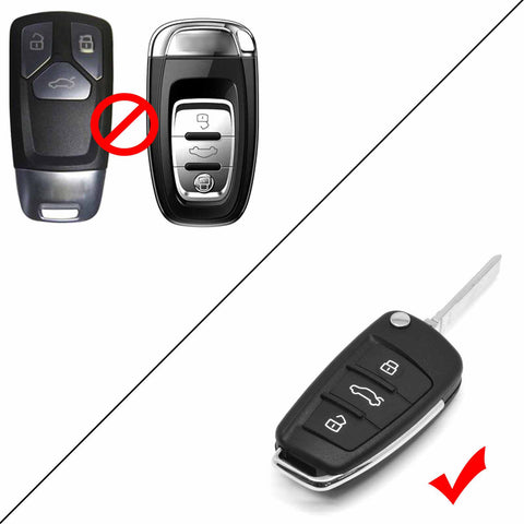For Audi Key Fob Cover Case, Soft TPU Key Shell Cover Holder Protector Compatible with Audi A1 A3 A4 A5 A6 Q3 Q7 R8 A6L TT Flip Key 3 Buttons, Blue