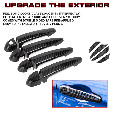 Carbon Fiber Style Door Handle+Door Edge Protect Trim For BMW 3 Series E90 E91