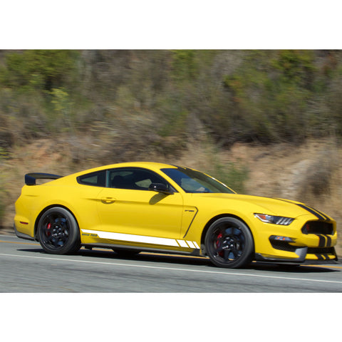 2pcs Glossy Black / White Car Side Skirt Stripe Sticker Door Molding Decal Trim for Ford Mustang 2015-2018, Car Exterior Decoration