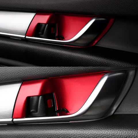 4x Red ABS Car Interior Door Handle Bowl Cover Trim Decor for Honda Accord 2018 2019