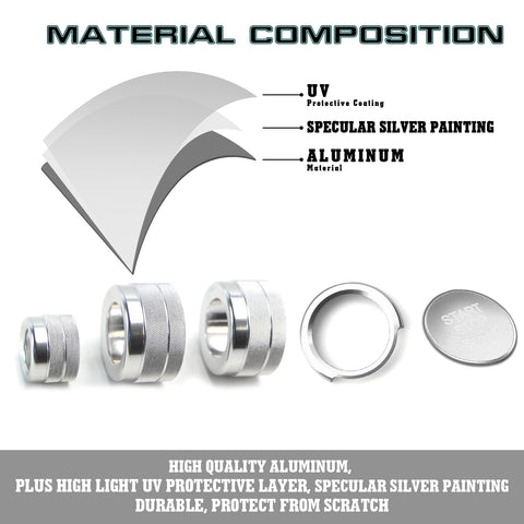 Silver Start Stop Button AC Climate Switch Ring Cover For BMW 1 2 3 4 Series