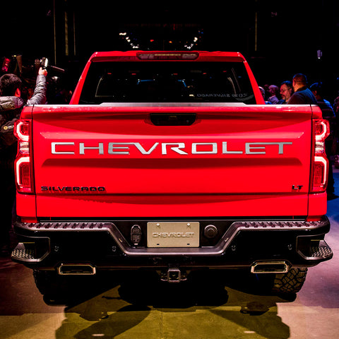 Matte Black / Red / White / Silver Trunk Tailgate Vinyl Letter Sticker Insert Decal for Chevrolet Silverado 2019