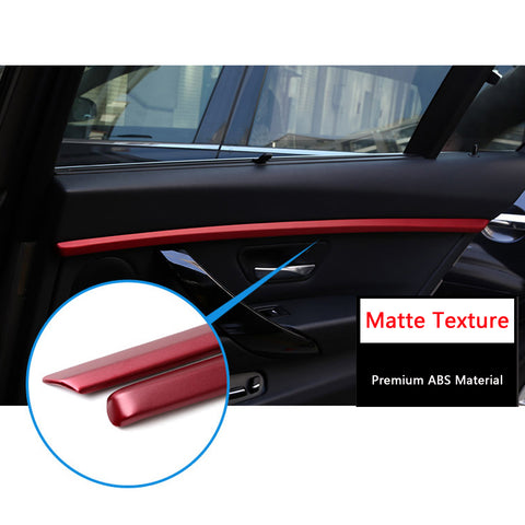 4pcs Red Car Interior Door Molding Strip Trim for BMW 3 Series F30 F31 2013-2018