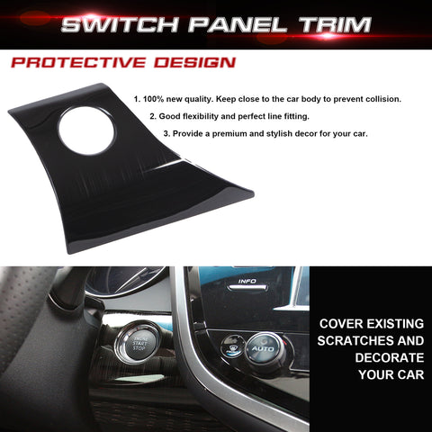 Black Titanium Engine Start Button Frame Cover Trim For Toyota Camry 2018-2021