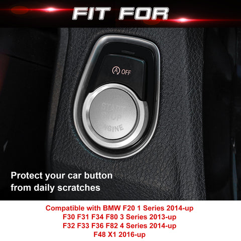 Silver Engine Start Stop Switch Push Button Ring Trim For BMW 3 Series 2013-up