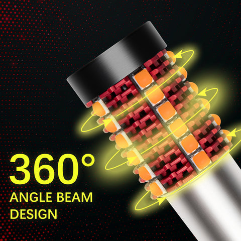 2pcs Error Free 1156 1141 BA15S / 7443 7440 T20 / 1157 2057 7528 BAY15D / 3157 3156 3057 4157 LED Turn Signal Light Bulb, Anti Hyper Flash Canbus Yellow Orange LED Bulb Replacement, No Load Resistor Need