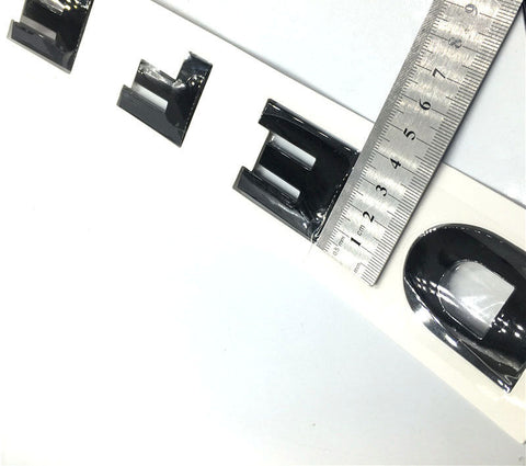 Auto Front Hood Logo Emblem DEFENDER Letter Badge for Land Rover - 1 Set Matte Silver Chrome/ Black ABS