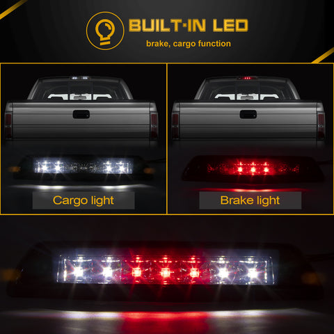 Smoke Lens FULL LED Red/White High Mount Cargo Lamp Third Brake Ford F150 09-14