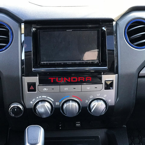 Red / White Dashboard Radio Letter Insert Overlay Vinyl Decal Sticker for Toyota Tundra 2014-2019