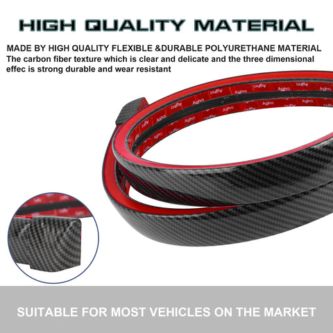 Carbon Fiber PU Rear Roof Trunk Tail Spoiler Wing Lip Tail Signal Brake Light Universal