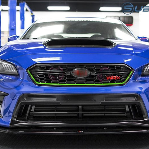 Glossy Red / Fluorescent Yellow / Fluorescent Green Front Grille Pinstripe Vinyl Sticker, Pre-cut Styling Front Hood Panel Edge Molding Trim Decal for Subaru WRX STI 2015-2017