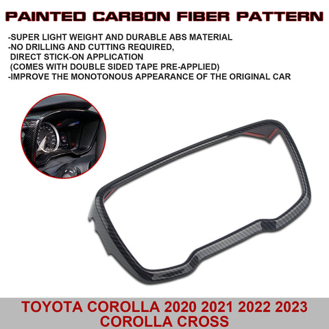 Carbon Fiber Texture Dashboard Instrument Cover Trim For Toyota Corolla 2020-23