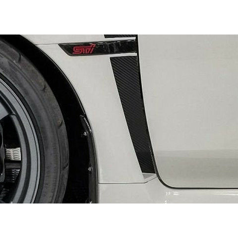5D Carbon Fiber Style / Matte Red Fender Vent Overlays Vinyl Decal Trim for Subaru WRX STI 2015-2021
