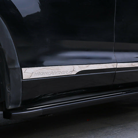 4x Stainless Steel Car Body Door Side Molding Trim Cover for Toyota Highlander 2014-2019