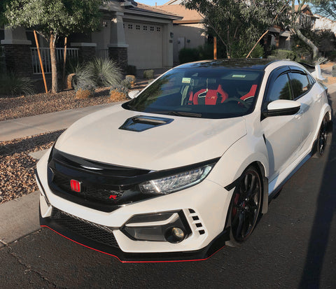 Glossy Black ABS Front Bumper Grille Strip Panel Molding For Civic 2016-2021