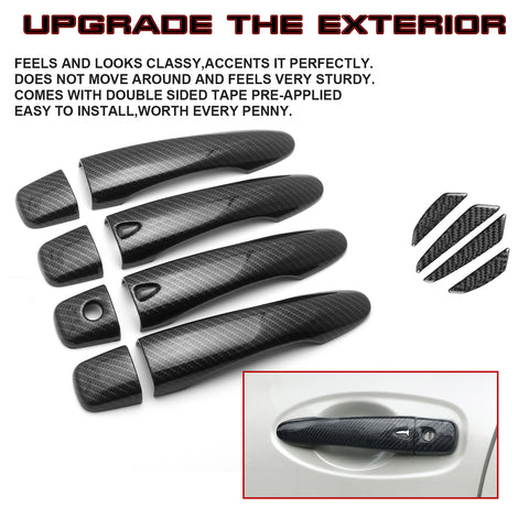 Carbon Fiber Style Door Handle+Door Edge Protect Trim For Nissan Maxima 2016-20