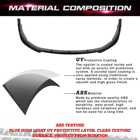 Front Bumper Spoiler Compatible For Toyota Camry 2018-2024 SE XSE Front Bumper Lip Chin Spoiler Splitter Diffuser Protector Guard Gloss Black 3pcs Decoration Trim
