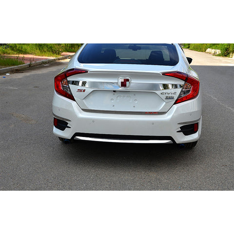 Chrome Rear Bumper Lower Lip Cover Guard Car Body Molding Trim Protector for Honda Civic Sedan 2016-2018