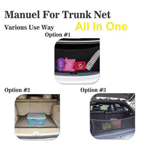 Trunk Envelope Cargo Storage hatchback Rear Luggage Cargo Nylon Net Organizer For Honda Accord 4D Toyota Camry Ford Mustang