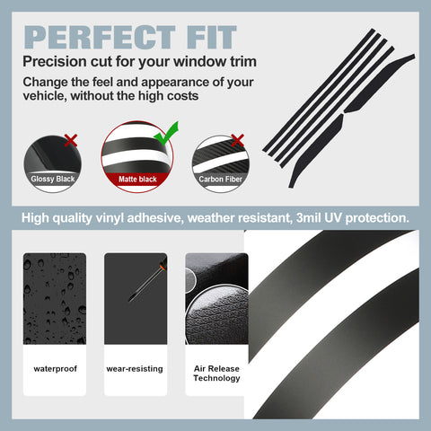 Matte Black Chrome Delete Blackout Window Cover Decal For Nissan Altima 2019-22