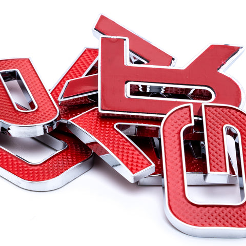 For Land Rover Front Hood 3D Emblem - Black/ Red RANGE ROVER Letter ABS Badge Decal for Rear Trunk Tailgate Decoration