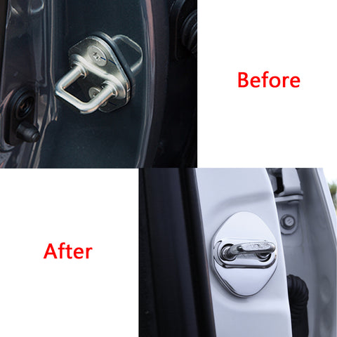 4pcs Blue/Black/Red/Silver Door Lock Cover Stainless Steel Car Door Lock Latches Cover Protector for Toyota Camry 2006-up