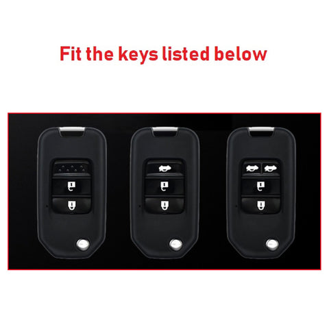 Carbon Fiber Pattern TPU Remote Key Fob Cover Case Fit for Honda Civic CR-V HR-V Accord