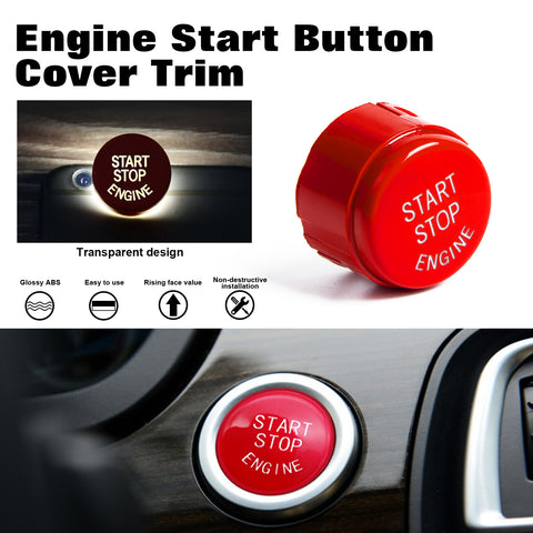 Glossy Red Engine Start Button Cover Trim For BMW 4/5/6/7 Series F01 F02 F10 F11
