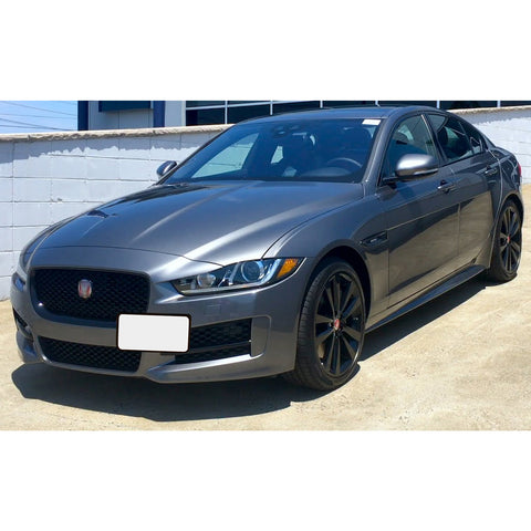 Set Black Front Bumper Tow Hook License Plate Mount Bracket Relocator Kit for Jaguar XF 2009-up, Jaguar XE 2017-up - No Drill