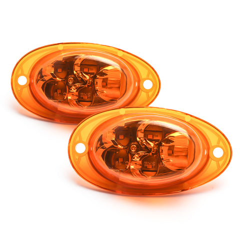 Amber Lens Full LED Front Cab Side Marker Turn Signal Light Assemblies For Freightliner Cascadia 2008-2017 Semi-Truck