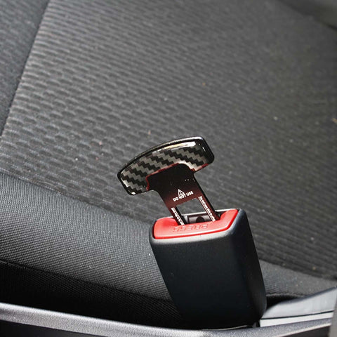 Universal Carbon Fiber Car Safety Seat Belt Buckle Alarm Stopper Clip Clamp