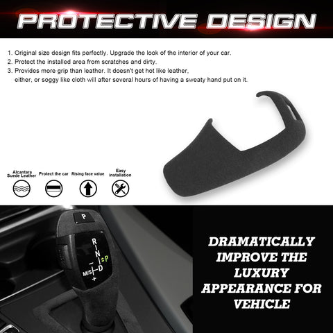 Alcantara Suede Leather Gear Shift Knob Cap Cover For 5-series X5 X6 E60 E70 E71